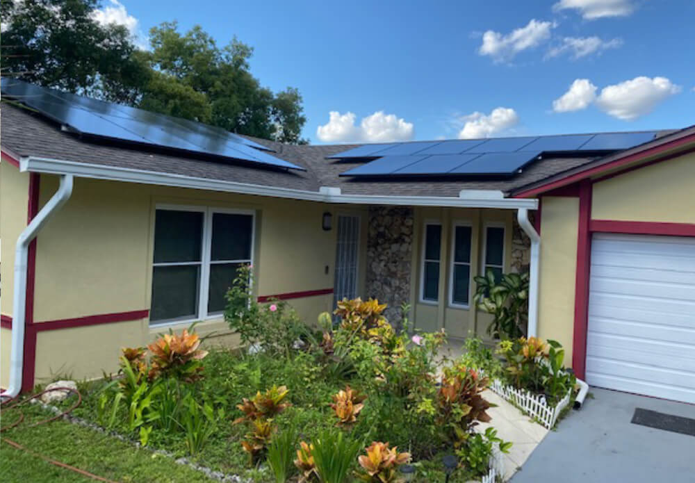 Solar panels on Florida roof