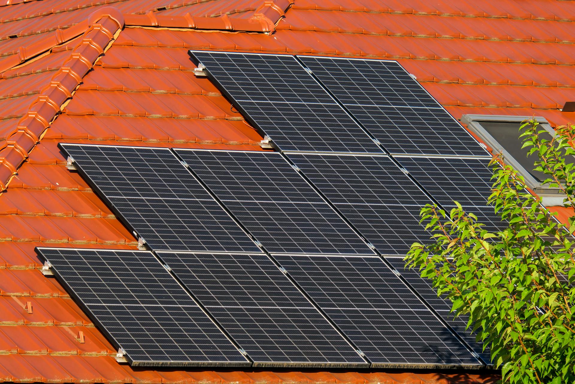 solar panels on a roof