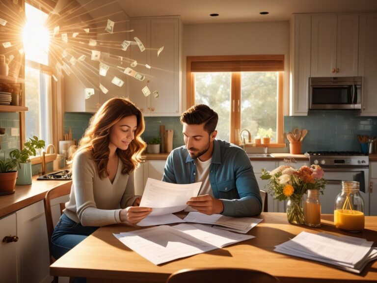 Couple calculating their bills